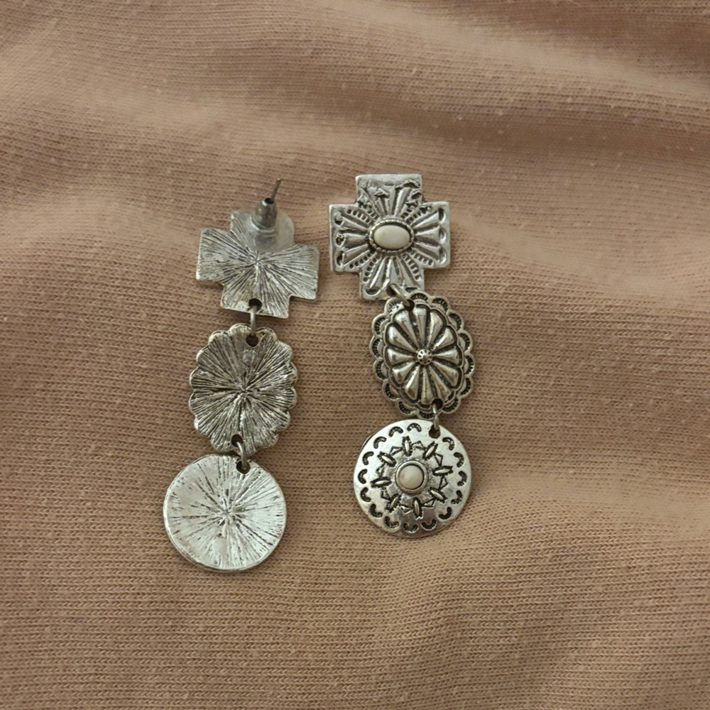Silver Concho Earrings